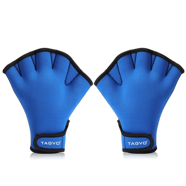 TAGVO Swimming Gloves Water Resistant Neoprene Gloves Palm Training Gloves for Men Women Adult Fitness Swimming Surfing Swimming Swimming Gloves Aqua Gloves Blue