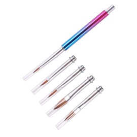 minkissy Nail Carving Pen Set Pcs Crystal Brush Metal Handle Gradient Holder for Home Professional Use