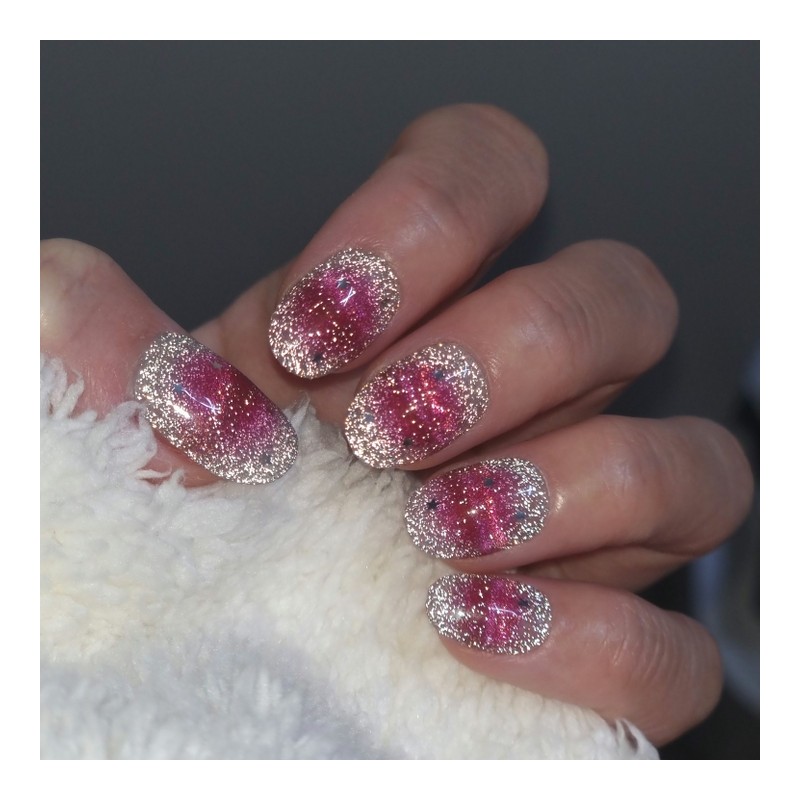 Pink Pop Magnet Handmade Nail Tips - Stiletto / 핑크팝