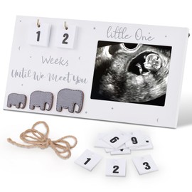 Huiguli Baby First Scan Photo Frames, Pregnancy Announcement for Mom to be, Baby Sonogram Picture Frame,Baby Countdown Gifts for Expecting Parents