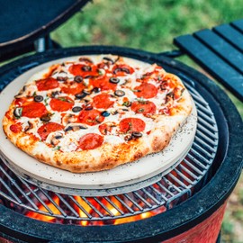 Kamado Joe 15-inch Ceramic Pizza Stone for Brick-Oven Style Pizza Compatible with Kamado Joe Classic Joe 18-inch Charcoal Grill and Smokers, Model KJ-PS23