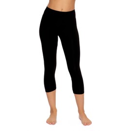 Felina Cotton Modal Capri Leggings, Super Soft, Lightweight (Black, Medium) - Modal Leggings - Womens Cotton Capris