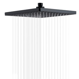 Gabrylly 10" Rain Shower Head, Rainfall Ceiling Mount Shower Head, Matte Black, 2.5 GPM Water Flow