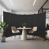 MAYOLIAH 8-Panel Black Room Divider 6ft Tall Folding Privacy Screen