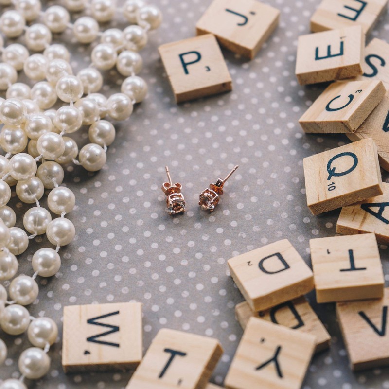 Philip Jones Rose Gold Plated Round Solitaire Set Created with