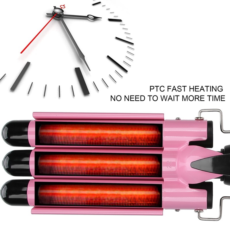3 Barrel Curling Iron Wand Adjustable Hair Curler Waver Crimper