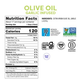Fody Foods Garlic & Shallot Infused Extra Virgin Olive Oil, 8.45 Oz (Pack of 2), Low FODMAP Certified, Gut & IBS Friendly, Cold-Pressed, Vegan, Non-GMO, Gluten Free, Made in Italy