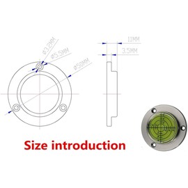 Umei Aluminum alloy green water belt magnet Scale and with hole Aluminum Alloy Circular Bubble Level High Precision Level Instrument Spirit Level Measuring Device (Magnetic)