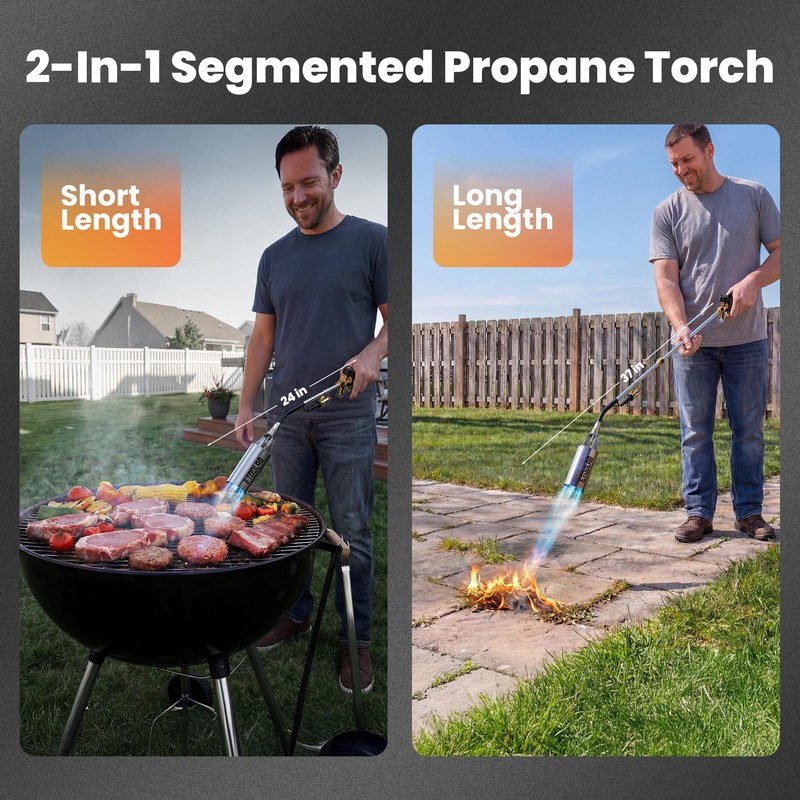 Propane Torch Weed Burner, 1,800,000 BTU, 14FT Safety Hose