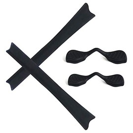 Alphax Black Replacement Nosepieces & Earsocks Rubber Kits for Oakley Radar Path/Radar Path Asian Fit
