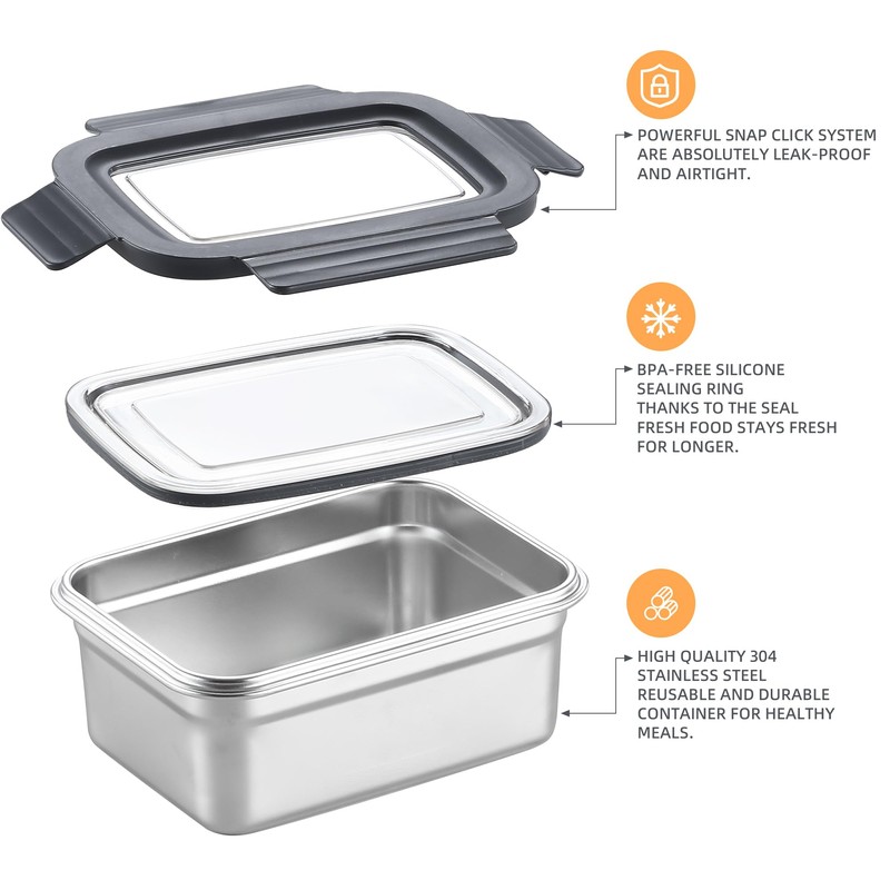 BEFOY Stainless Steel Food Storage Containers with Lids Airtight Bento