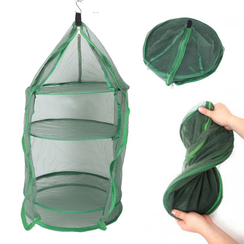 Hanging Drying Mesh Green Dust Proof Elastic Foldable Drying Net