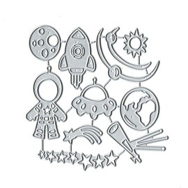 Universe Astronaut Metal Die Cuts, Universe Astronaut Decor Metal Cutting Dies Cut Stencils Card Paper Craft DIY Template Metal Cutting Dies Album Embossing Paper Dies for Card Making Scrapbooking