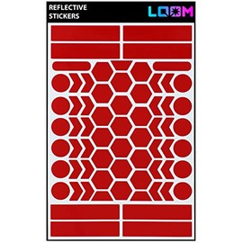 Reflective Stickers Kit (red)| Self-Adhesive Bike Decals for Nighttime Safety | Reflective Sticker for Helmet, Motorcycle, Bicycle, Car & Stroller | Waterproof Visibility Stickers