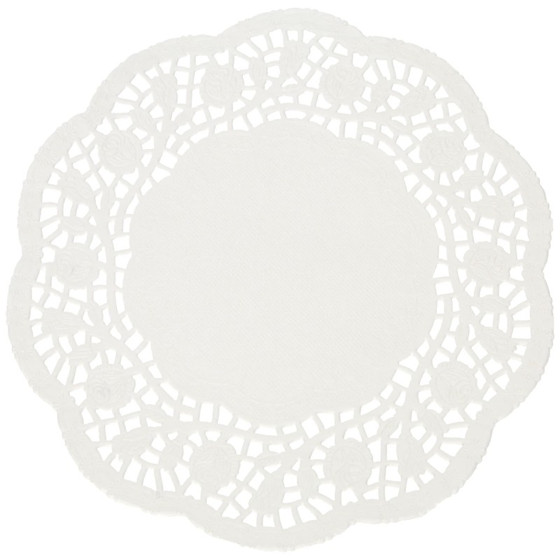 Rayher 59225102 Lace Paper Set: Round, Self-Service Bag, 60 Pieces,