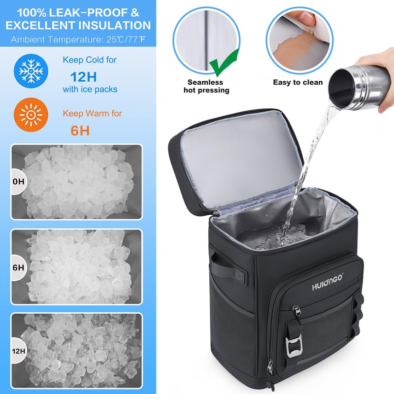 Hulongo Leakproof Insulated Cooler Backpack for Men & Women, Waterproof