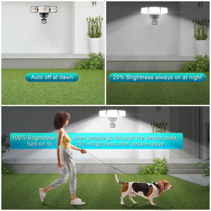 USTELLAR 55W Plug in Motion Sensor Lights Outdoor, Flood Lights