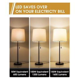 Briignite 3 Way LED Light Bulbs, 4 Pack, Soft White 3000K 50/100/150 Watt Equivalent, A19 Three Way Light Bulbs, E26 Base 3-Way Light for Indoor Light Bulb for Reading