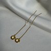 Yellow Gold Dipped Sterling Silver Circle Pull Through Earrings