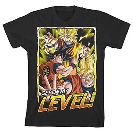 Dragon Ball Z Get On My Level Graphic Youth Boy’s Black T-Shirt-Small