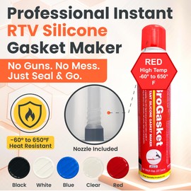 BroGasket Industrial RTV Silicone Gasket Maker – High-Temp, Oil & Chemical-Resistant, Form-in-Place Gasket Sealant with Auto-Dispensing Nozzle for Perfect, Leak-Proof Beads (Red)