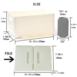 Small Narrow Storage Bins 10.2"(L)×7.1"(W)×5.3"(H) Foldable Plastic Baskets