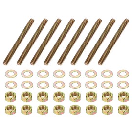 PATIKIL 1/4"×2-1/2" カラー亜鉛メッキ全ねじ棒 8本セット 炭素鋼製長ねじボルト 家具・ガーデン取り付け組立用