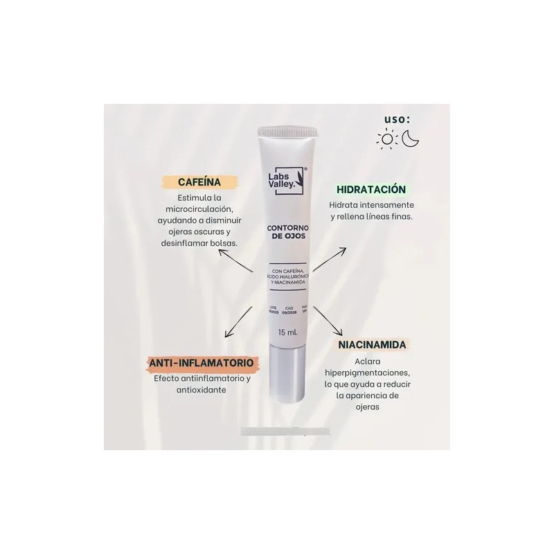 Contorno De Ojos Con Cafeína Labs Valley 15ml Madura Día/noche