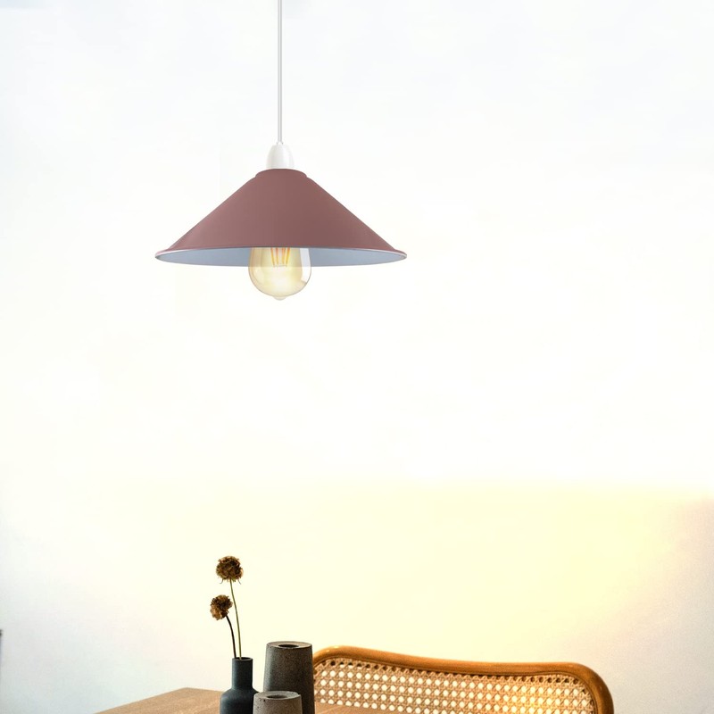 DCVOLTAGE 2 Pack Modern Ceiling Lamp Shade Pink Metal Cone