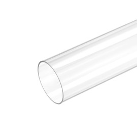sourcing map Plastic Pipe Rigid Polycarbonate Round Tube Clear 1.85"(47mm) ID 2"(50mm) OD 9.6" (245mm) High Impact for Lighting, Models, Water Plumbing