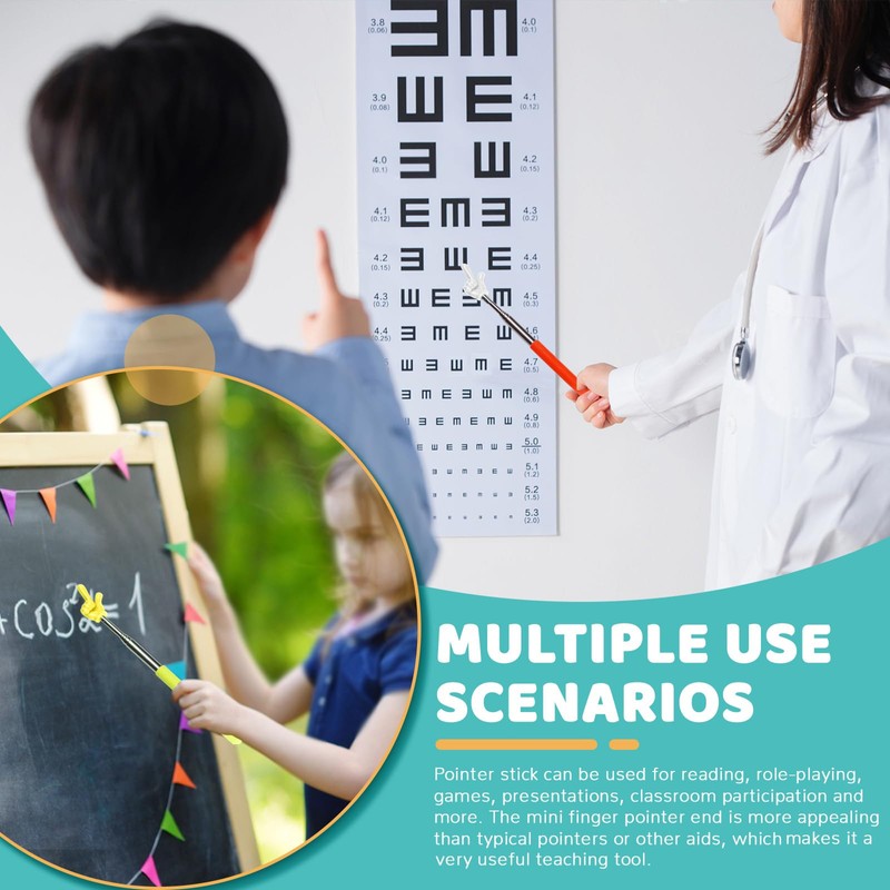 Bagentry 4 Pcs Teacher Pointer Stick for Classroom, Extendable Pointer