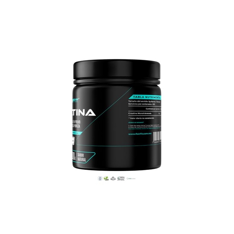 Creatina Monohidratada Creapure® 500 g Sin Sabor