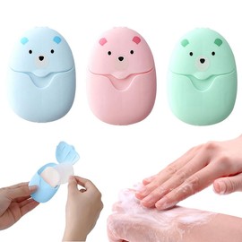 SIAOBIULYG 3 PCS Travel Soap Sheets Portable Disposable Soap Paper Backpacking Essentials Paper Soap Sheets Mini Cleaning Products for Indoor Outdoor Travel Camping Hiking