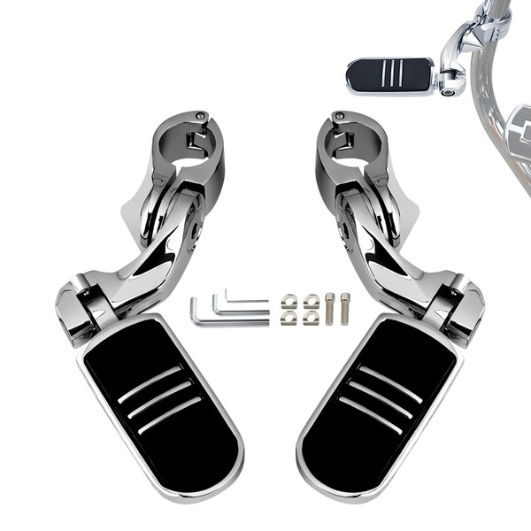 Jumpdy 1.25" Highway Pegs,Adjustable Motorcycle Footpegs with 90° Foldable &
