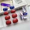 ONPRESS 24Pcs 4th of July Press on Nails Short Square