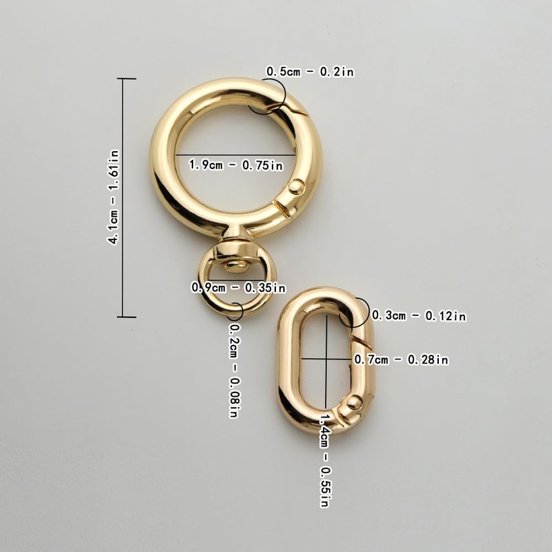 [FUSSED] 2pcs Key Ring, Backpack Buckle, Spring Gate O-Ring Round