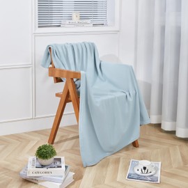 CAI TENG Fleece Throw Blankets 6 Pack Bulk Light Blue 50 x 60 inch Microfleece Blanket Lightweight Soft Throw Blanket Travel Blanket Comfort Blanket for Bed Couch Pet-Friendly