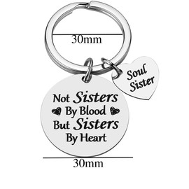 Friendship Gifts for Girls/Women - Not Sister By Blood, But Sister By Heart Friendship Keychain, Gift for Best Friend, Women, Teens, Birthday Gifts Jewellery, silver