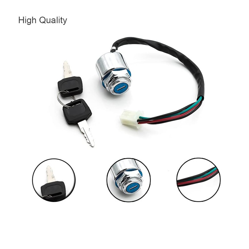 NBVLKH 4 Wire Pin Key Ignition Switch for Go Karts,