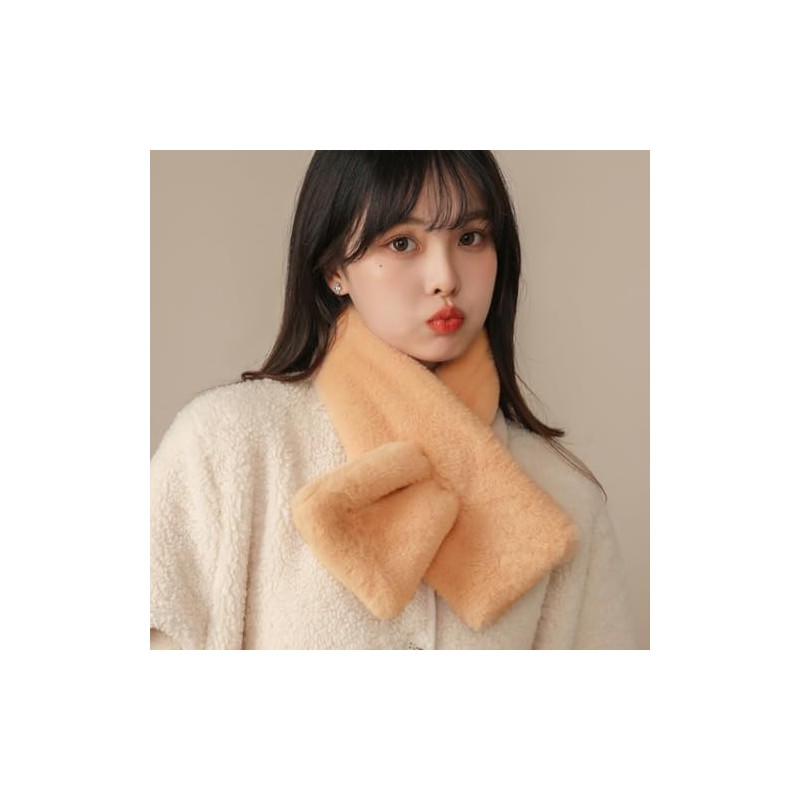TASOGARA Women's Scarf, Cute, Plain, Fluffy, Cold Protection, Fluffy, Casual,