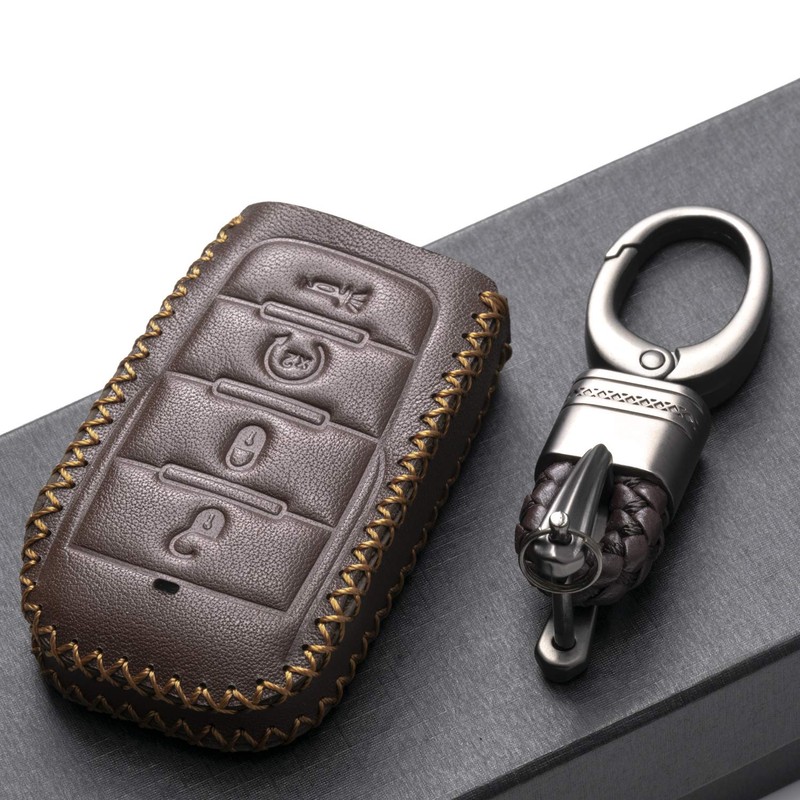 Vitodeco Genuine Leather Smart Key Fob Case Cover Protector Compatible