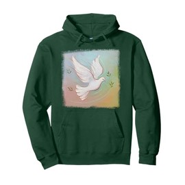 Graceful Peace Dove/pastel/olive branches Pullover Hoodie