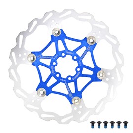 DJC Bike Brake Disc Rotor MTB Floating Brake Disc 160mm 180mm 203mm with 6 bolts Road Bike MTB BMX Steel Aluminum Brake Disc (3# blue, 203mm)