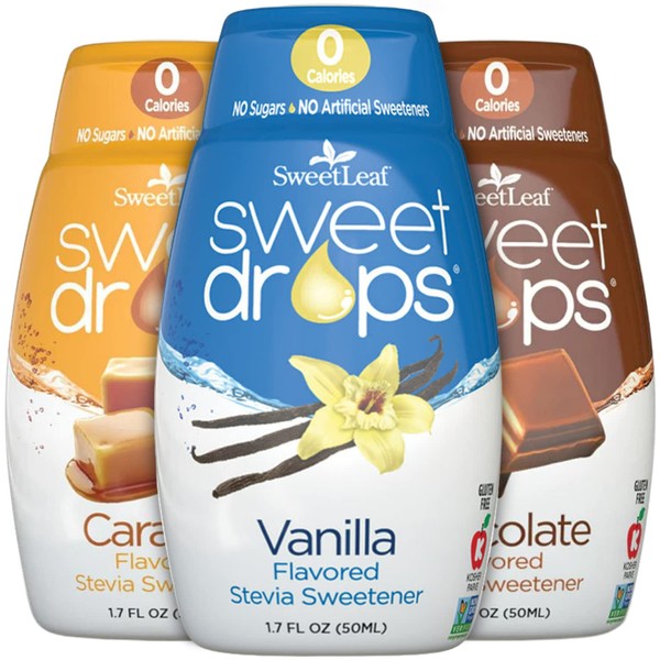 SweetLeaf Sweet Drops Stevia líquida (3 paquetes variados)