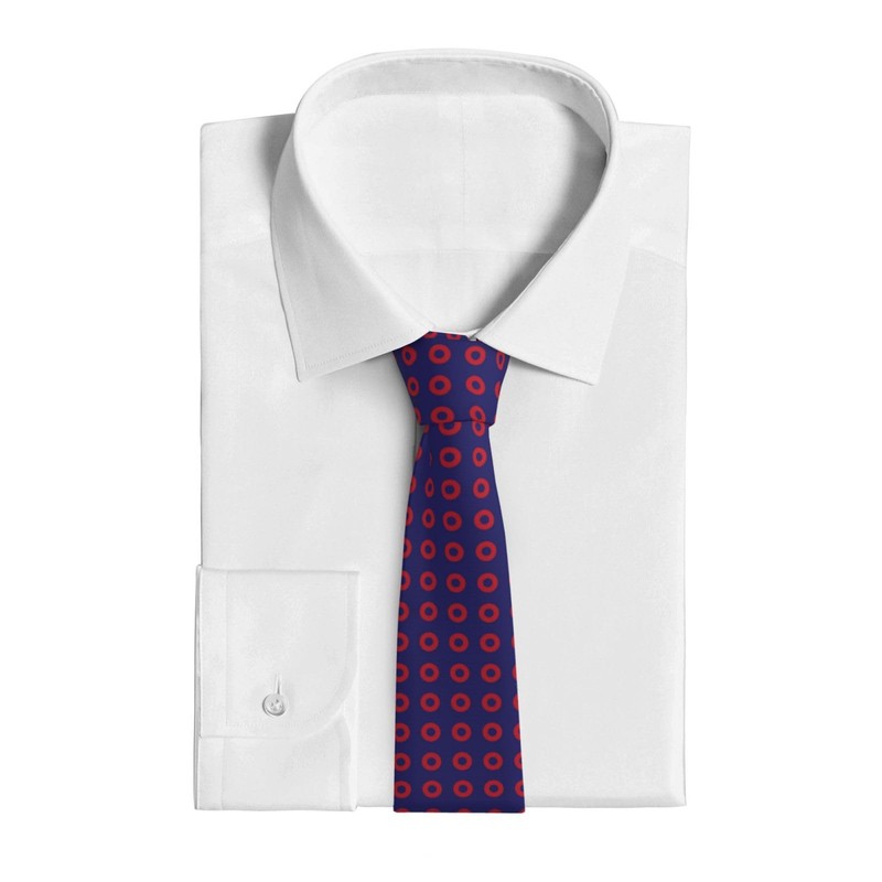 GUCGUSY Phish Red Donut Circles On Blue Mens Tie Men's