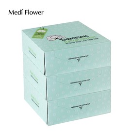 Mediflower Embossed Soft Cotton Puff 300 sheets x 3 / 메디플라워 엠보싱 소프트 코튼 퍼프 300매x3