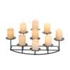 Candeldo Candelabra Fireplace Candle Holder: Black Metal Pillar Candle Holders
