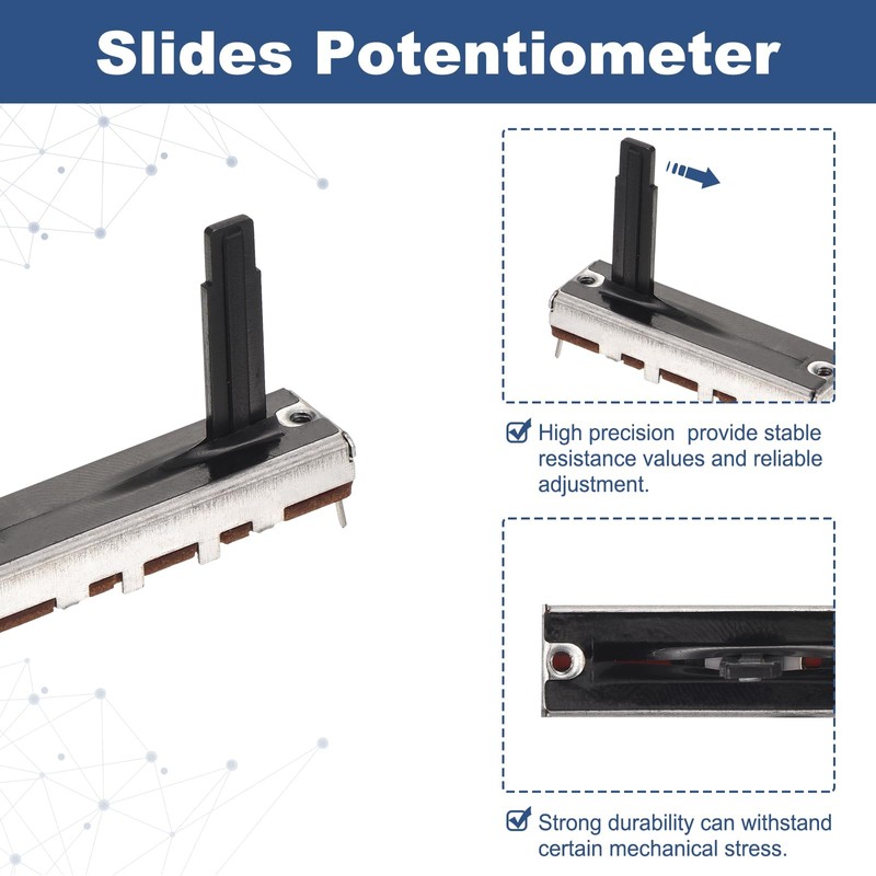 QUARKZMAN Pack of 2 Straight Single Linear Slider Potentiometer 3