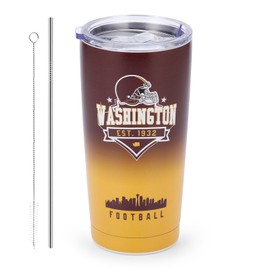Football Tumblers 20oz Car Cups Sports Travel Coffee Mug, Stainless Steel, Insulated,Classic Collection Gifts for Men Women Fans