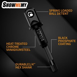 SHOWMEMY Swivel Socket Set, 3 Pcs Impact Swivel Socket Set with 3 Pcs Impact Socket Adapter, Wobble Socket, Impact Grade Universal Joint, Cr-Mo Steel, 1/4-Inch, 3/8-Inch, 1/2-Inch Drive/Adapter